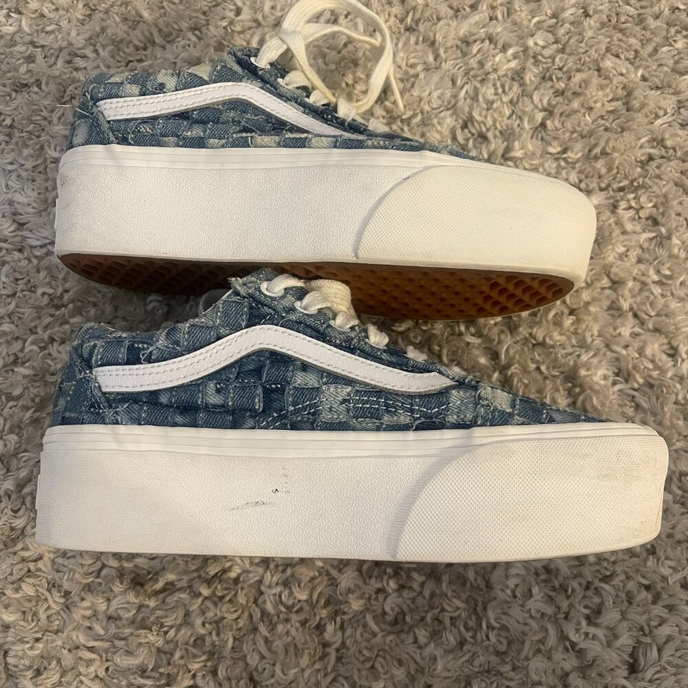 Vans Old Skool Platform Patchwork Denim Sneakers … - image 3